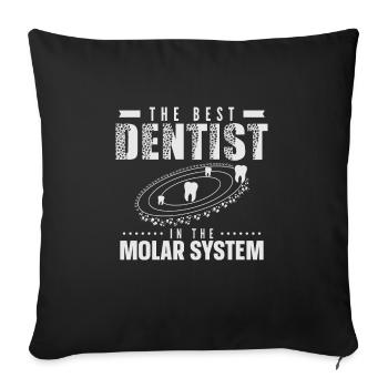 Meilleur dentiste dans le système molaire Zahnarzt - Housse de coussin décorative 45 x 45 cm - noir - Devant