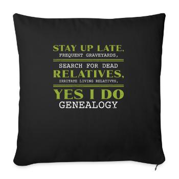 Généalogie de l’ascendance - Housse de coussin décorative 45 x 45 cm - noir - Devant