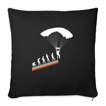 Evolution Vintage Retro Skydiver Skydiver Skydiving - Sofa pillowcase 17,3'' x 17,3'' (45 x 45 cm) - black - Front