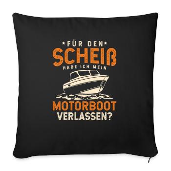 Sportboot Rennboot Bootsbesitzer Kapitän Motorboot - Sofakissenbezug 45 x 45 cm - Schwarz - Vorne