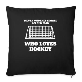 Hockey Dad Eishockeyteam Vater Eishockey Mann - Sofakissenbezug 45 x 45 cm - Schwarz - Vorne