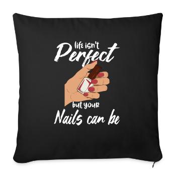 Nail technician fingernails - Sofa pillowcase 17,3'' x 17,3'' (45 x 45 cm) - black - Front