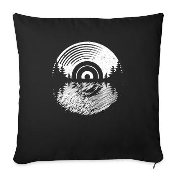 Vinyl Record Sunset Classic Music Player - Sofa pillowcase 17,3'' x 17,3'' (45 x 45 cm) - black - Front