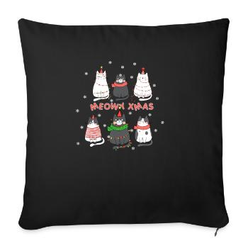 Mignon Chats Chaton Tenue de Noël - Housse de coussin décorative 45 x 45 cm - noir - Devant