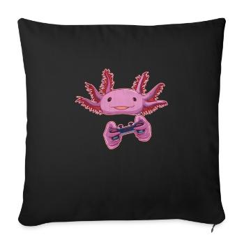 Axolotl Kawaii Lustige Mexikanische Axolotl - Sofakissenbezug 45 x 45 cm - Schwarz - Vorne
