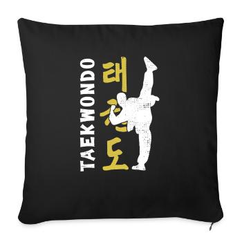 Taekwondo Kick Arts Martiaux Arts Martiaux Idée Cadeau - Housse de coussin décorative 45 x 45 cm - noir - Devant