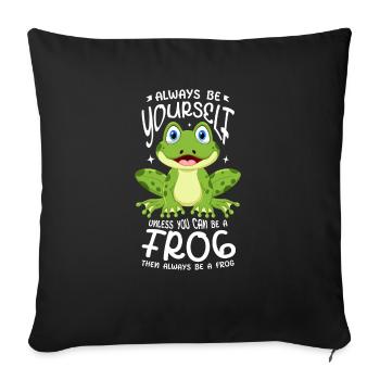 Des grenouilles pour un amoureux des grenouilles - Housse de coussin décorative 45 x 45 cm - noir - Devant