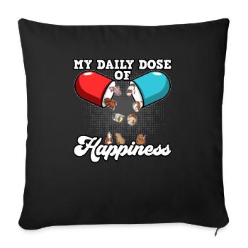Mon cochon d’Inde Propriétaire d’animaux Amoureux des animaux Ge - Housse de coussin décorative 45 x 45 cm - noir - Devant