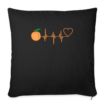 Peach - Sofa pillowcase 17,3'' x 17,3'' (45 x 45 cm) - black - Front