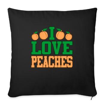 Peach - Sofa pillowcase 17,3'' x 17,3'' (45 x 45 cm) - black - Front