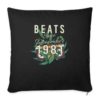 Geschenkidee Retro 1981 Im Dezember - Sofakissenbezug 45 x 45 cm - Schwarz - Vorne