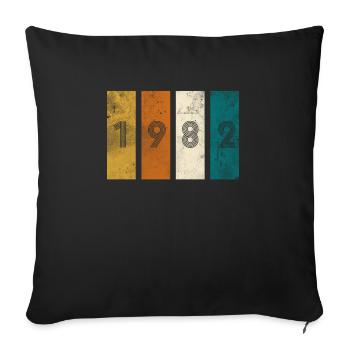 Retro Vintage Strip 40th Birthday 1982 - Sofa pillowcase 17,3'' x 17,3'' (45 x 45 cm) - black - Front