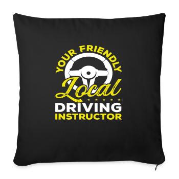 École de conduite Votre instructeur de conduite local - Housse de coussin décorative 45 x 45 cm - noir - Devant