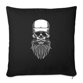 cool skull with sunglasses - Sofa pillowcase 17,3'' x 17,3'' (45 x 45 cm) - black - Front