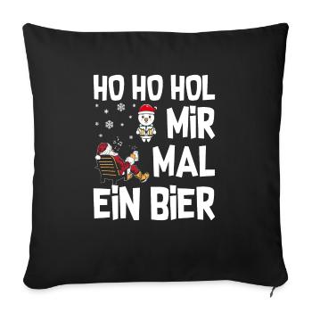 HO HO Procurez-moi une bière Père Noël - Housse de coussin décorative 45 x 45 cm - noir - Devant