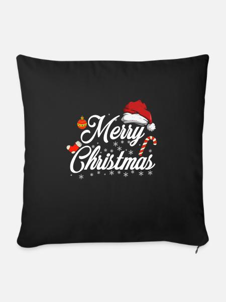 Frohe Weihnachten schönes - Sofakissenbezug 45 x 45 cm - Schwarz