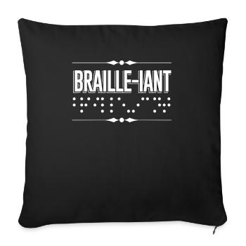 Braille-iant Braille Visually Impaired Blind - Sofa pillowcase 17,3'' x 17,3'' (45 x 45 cm) - black - Front