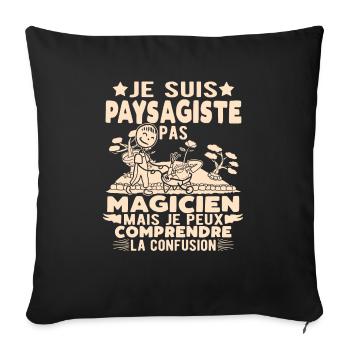 Drôle Paysagiste Paysage Jardinier Paysagiste - Housse de coussin décorative 45 x 45 cm - noir - Devant