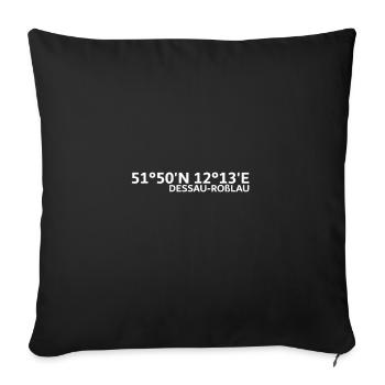 Dessau-Roßlau coordinates - Sofa pillowcase 17,3'' x 17,3'' (45 x 45 cm) - black - Front