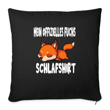 Schlafshirt Pyjama Schlafanzug Fuchs - Sofakissenbezug 45 x 45 cm - Schwarz - Vorne