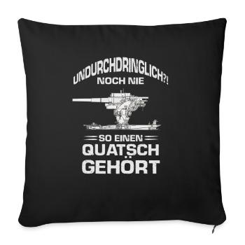 Militär Armee Bundeswehr Soldaten 88mm Flak - Sofakissenbezug 45 x 45 cm - Schwarz - Vorne