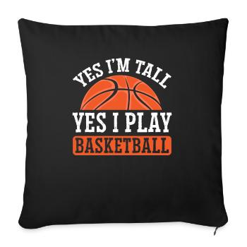 Oui je suis grand Oui je joue au basket-ball Hoop Junkie - Housse de coussin décorative 45 x 45 cm - noir - Devant