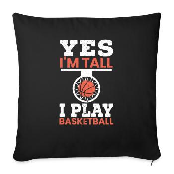 Oui je suis grand Oui je joue au basket-ball Hoop Junkie - Housse de coussin décorative 45 x 45 cm - noir - Devant