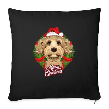 Labaradoodle Lover I Joyeux Noël Labaradoodle - Housse de coussin décorative 45 x 45 cm - noir - Devant