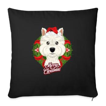 Merry Christmas West Highland Terrier - Sofa pillowcase 17,3'' x 17,3'' (45 x 45 cm) - black - Front
