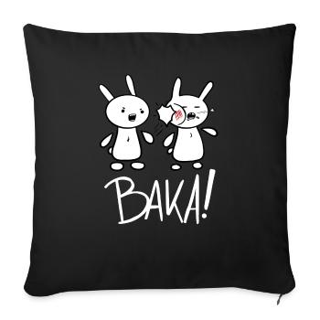 Funny Japan Baka Rabbit Slapping Anime and Man - Sofa pillowcase 17,3'' x 17,3'' (45 x 45 cm) - black - Front