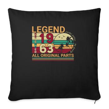 1963 En décembre Palmen Legende - Housse de coussin décorative 45 x 45 cm - noir - Devant