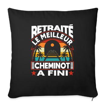 Retraitée Cheminot Conducteur De Train Cheminot - Housse de coussin décorative 45 x 45 cm - noir - Devant