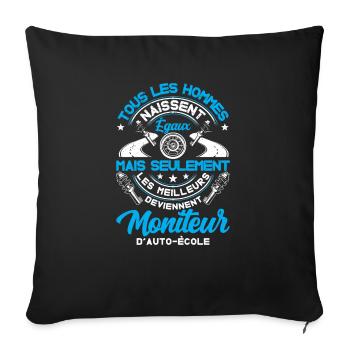 Moniteur De Conduite Moniteur D'Auto-École - Housse de coussin décorative 45 x 45 cm - noir - Devant