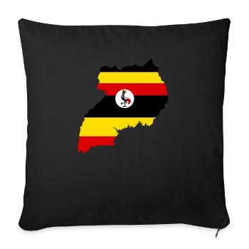 Uganda - Sofa pillowcase 17,3'' x 17,3'' (45 x 45 cm) - black - Front