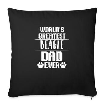 Le meilleur père beagle au monde - Housse de coussin décorative 45 x 45 cm - noir - Devant