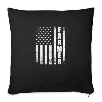 America Flag Farmer FARMER USA America - Sofa pillowcase 17,3'' x 17,3'' (45 x 45 cm) - black - Front