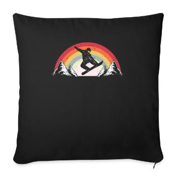 Retro Snowboarding Snowboarder Snowboard Winter - Sofa pillowcase 17,3'' x 17,3'' (45 x 45 cm) - black - Front
