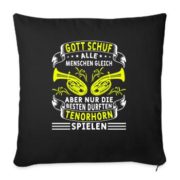 Tenorhorn Blechblasinstrument Musikinstrument - Sofakissenbezug 45 x 45 cm - Schwarz - Vorne