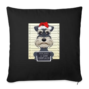 Dear Santa I Can Explain Miniature Schnauzer - Sofakissenbezug 45 x 45 cm - Schwarz - Vorne