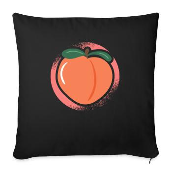 Peach Fruit Lover Vegan Vegetarian Healthy - Sofa pillowcase 17,3'' x 17,3'' (45 x 45 cm) - black - Front