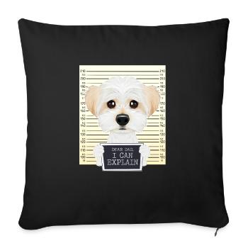 Dear Dad I Can Explain I Maltese Dad I Maltese - Sofa pillowcase 17,3'' x 17,3'' (45 x 45 cm) - black - Front