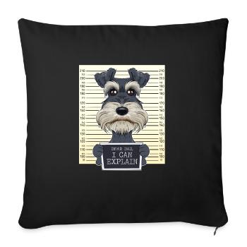 Drôle de Schnauzer Miniature Papa I Schnauzer - Housse de coussin décorative 45 x 45 cm - noir - Devant