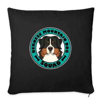 Brigade de chiens de montagne bernois I Amoureux des chiens Bernois - Housse de coussin décorative 45 x 45 cm - noir - Devant