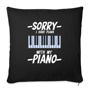 Pianiste Piano Keys - Housse de coussin décorative 45 x 45 cm - noir - Devant