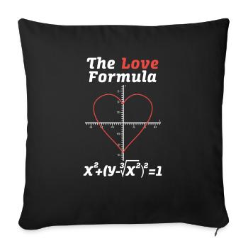 Die Liebesformel Mathelehrer Valentinstag - Sofakissenbezug 45 x 45 cm - Schwarz - Vorne