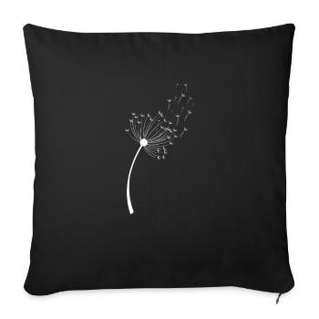 Pusteblume Knäuelgras Blanc - Housse de coussin décorative 45 x 45 cm - noir - Devant