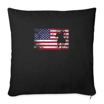 USA Flagge Cowboy - Sofakissenbezug 45 x 45 cm - Schwarz - Vorne