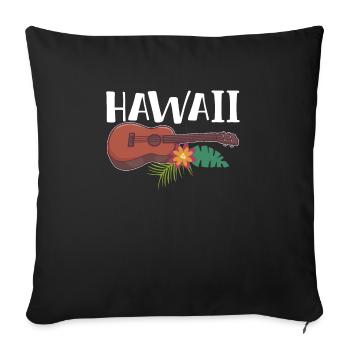 Hawaii Gift Ukulele - Sofa pillowcase 17,3'' x 17,3'' (45 x 45 cm) - black - Front