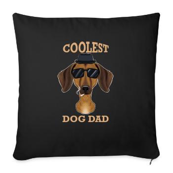 Chien le plus cool Papa I Teckel Papa I Teckel - Housse de coussin décorative 45 x 45 cm - noir - Devant