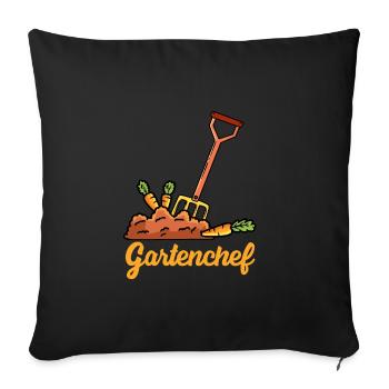 Chef de jardinAge - Housse de coussin décorative 45 x 45 cm - noir - Devant